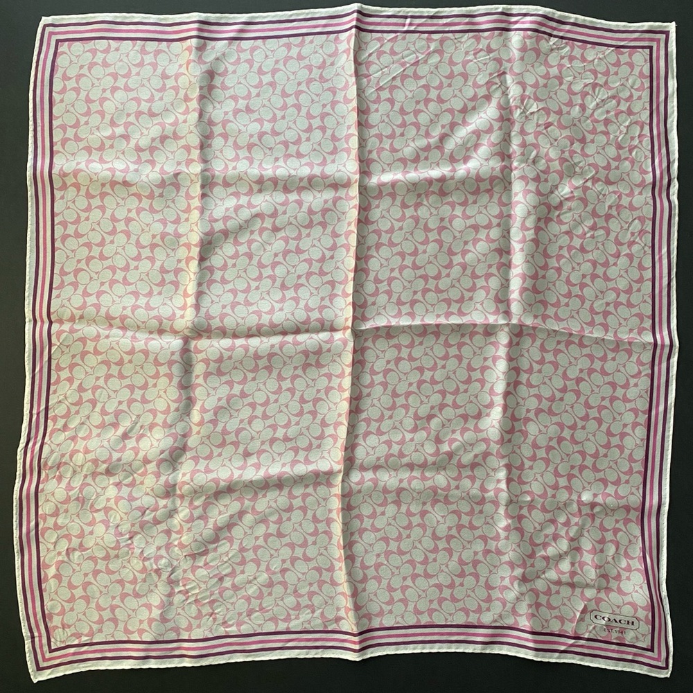 Coach Silk Scarf Monogrammed Print - Picture 2 of 5
